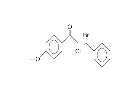 threo-3-Bromo-2-chloro-4'-methoxy-3-phenyl-propiophenone