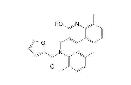 N-(2,5-dimethylphenyl)-N-[(2-hydroxy-8-methyl-3-quinolinyl)methyl]-2-furamide