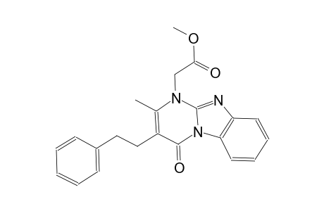 pyrimido[1,2-a]benzimidazole-1-acetic acid, 1,4-dihydro-2-methyl-4-oxo-3-(2-phenylethyl)-, methyl ester