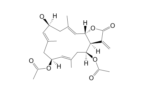 acetic acid [(1S,2S,4E,6S,8E,10S,12E,14S)-6-acetoxy-10-hydroxy-16-keto-4,8,12-trimethyl-17-methylene-15-oxabicyclo[12.3.0]heptadeca-4,8,12-trien-2-yl] ester