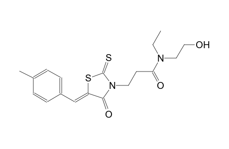 N-ethyl-N-(2-hydroxyethyl)-3-[(5Z)-5-(4-methylbenzylidene)-4-oxo-2-thioxo-1,3-thiazolidin-3-yl]propanamide