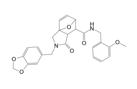 (3aS,6R)-2-(benzo[d][1,3]dioxol-5-ylmethyl)-N-(2-methoxybenzyl)-1-oxo-1,2,3,6,7,7a-hexahydro-3a,6-epoxyisoindole-7-carboxamide