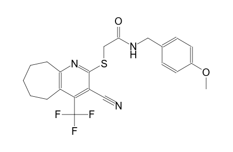 2-{[3-cyano-4-(trifluoromethyl)-6,7,8,9-tetrahydro-5H-cyclohepta[b]pyridin-2-yl]sulfanyl}-N-(4-methoxybenzyl)acetamide