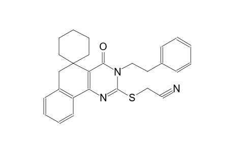 2-((4-oxo-3-phenethyl-4,6-dihydro-3H-spiro[benzo[h]quinazoline-5,1'-cyclohexan]-2-yl)thio)acetonitrile