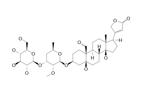 3-BETA-[(O-BETA-D-GLUCOPYRANOSYL-(1->3)-4,6-DIDEOXY-2-O-METHYL-BETA-D-GULOPYRANOSYL)]-5-BETA,14-BETA-DIHYDROXY-19-OXOCARD-20-(22)-ENOLIDE