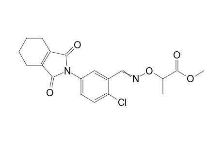 Propanoic acid, 2-[[[[2-chloro-5-(1,3,4,5,6,7-hexahydro-1,3-dioxo-2H-isoindol-2-yl)phenyl]methylene]amino]oxy]-, methyl ester