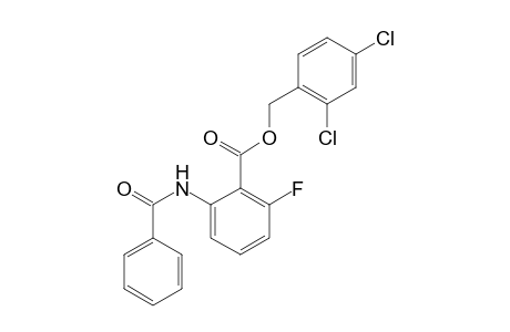Benzoic acid, 2-(benzoylamino)-6-fluoro-, (2,4-dichlorophenyl)methyl ester