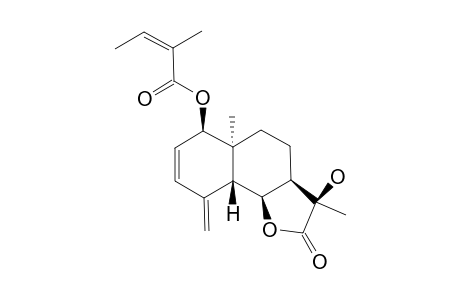 (Z)-2-methylbut-2-enoic acid [(3R,3aR,5aS,6R,9aR,9bS)-3-hydroxy-2-keto-3,5a-dimethyl-9-methylene-3a,4,5,6,9a,9b-hexahydrobenzo[g]benzofuran-6-yl] ester