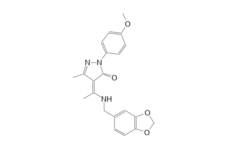 3H-pyrazol-3-one, 4-[1-[(1,3-benzodioxol-5-ylmethyl)amino]ethylidene]-2,4-dihydro-2-(4-methoxyphenyl)-5-methyl-, (4Z)-