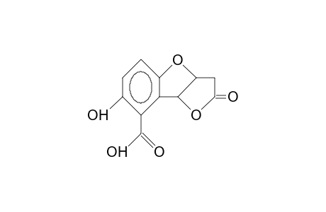 7-Hydroxy-cis-3a,8b-dihydro-furo(3,2-B)benzofuran-2(3H)-one-8-carboxylic acid