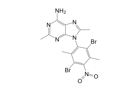 9-(2',5'-Dibromo-3',6'-dimethyl-4'-nitrophenyl)-2,8-dimethyl-9H-purin-6-amine