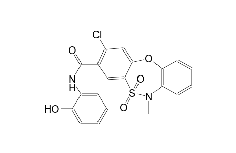6H-dibenzo[b,f][1,4,5]oxathiazepine-3-carboxamide, 2-chloro-N-(2-hydroxyphenyl)-6-methyl-, 5,5-dioxide
