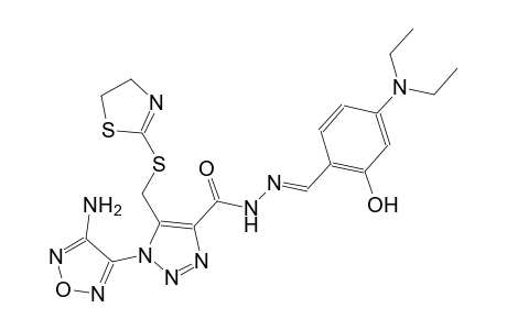 1-(4-amino-1,2,5-oxadiazol-3-yl)-N'-{(E)-[4-(diethylamino)-2-hydroxyphenyl]methylidene}-5-[(4,5-dihydro-1,3-thiazol-2-ylsulfanyl)methyl]-1H-1,2,3-triazole-4-carbohydrazide