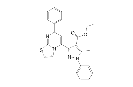Ethyl 5-methyl-1-phenyl-3-(7-phenyl-7H-thiazolo[3,2-a]pyrimidin-5-yl)-1H-pyrazole-4-carboxylate