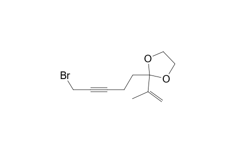 1,3-Dioxolane, 2-(5-bromo-3-pentynyl)-2-(1-methylethenyl)-
