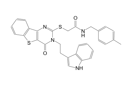 2-({3-[2-(1H-indol-3-yl)ethyl]-4-oxo-3,4-dihydro[1]benzothieno[3,2-d]pyrimidin-2-yl}sulfanyl)-N-(4-methylbenzyl)acetamide