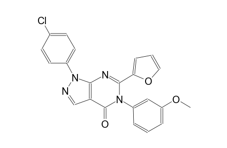 4H-pyrazolo[3,4-d]pyrimidin-4-one, 1-(4-chlorophenyl)-6-(2-furanyl)-1,5-dihydro-5-(3-methoxyphenyl)-
