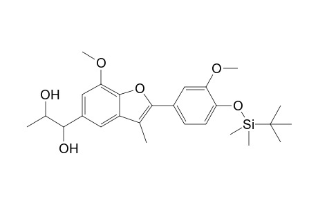 7-Methoxy-3-methyl-2-[4-(tert-butyldimethylsilyl)oxy-3-methoxyphenyl]-5-(1,2-dihydroxypropyl)benzofuran