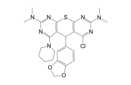 6-Chloro-2,8-bis(dimethylamino)-5-(3,4-methylenedioxyphenyl)-4-(piperidino)-5H-thiopyrano[2,3-d:6,5-d']dipyrimidine