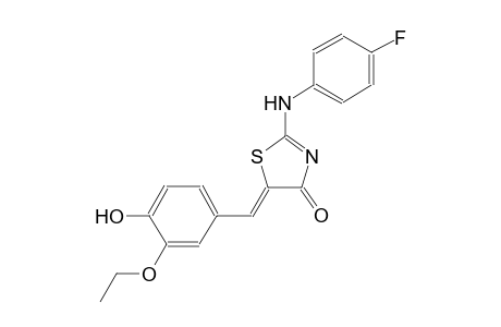 (5Z)-5-(3-ethoxy-4-hydroxybenzylidene)-2-(4-fluoroanilino)-1,3-thiazol-4(5H)-one