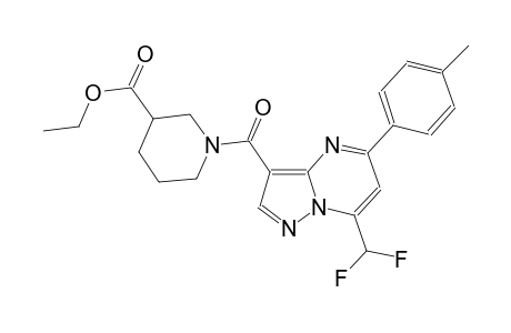 ethyl 1-{[7-(difluoromethyl)-5-(4-methylphenyl)pyrazolo[1,5-a]pyrimidin-3-yl]carbonyl}-3-piperidinecarboxylate