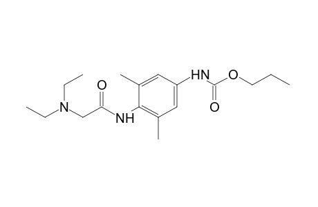 4-[2-(diethylamino)acetamido]-3,5-dimethylcarbanilic acid, propyl ester