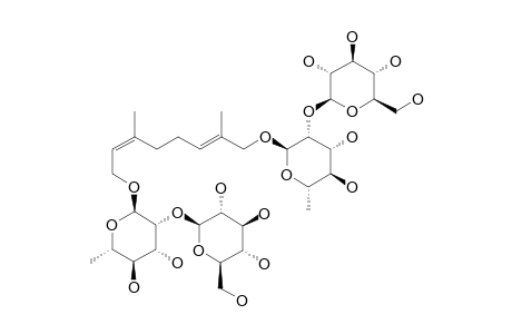 #3;(2E,6Z)-2,6-DIMETHYL-8-[(O-BETA-D-GLUCOPYRANOSYL-(1->2)-ALPHA-L-RHAMNOPYRANOSYL)-OXY]-OCTADIEN-1-YL-O-BETA-D-GLUCOPYRANOSYL-(1->2)-ALPHA-L-RHAMNOPYRA