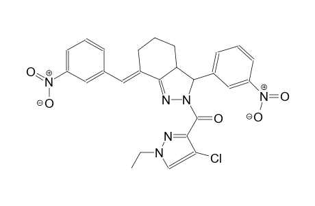 (7E)-2-[(4-chloro-1-ethyl-1H-pyrazol-3-yl)carbonyl]-7-(3-nitrobenzylidene)-3-(3-nitrophenyl)-3,3a,4,5,6,7-hexahydro-2H-indazole