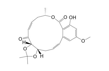 [3aS-(3aR*,8R*,17aR*)]-7,8,17,17a-Tetrahydro-11-hydroxy-13-methoxy-2,2,8-trimethyl-4H-1,3-dioxolo[4,5-h][2]benzoxacyclotetradecin-4,10(3aH)-dione