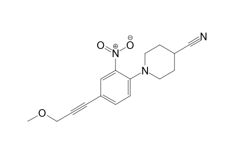 1-[4-(3-methoxyprop-1-ynyl)-2-nitro-phenyl]piperidine-4-carbonitrile