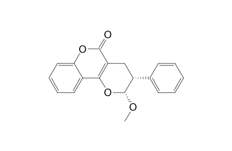 2H,5H-Pyrano[3,2-c][1]benzopyran-5-one, 3,4-dihydro-2-methoxy-3-phenyl-, cis-