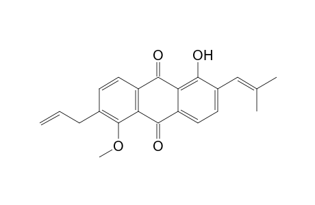 5-Methoxy-1-hydroxy-2-(2'-methylprop-1'-enyl)-6-(prop-2"-enyl)anthraquinone