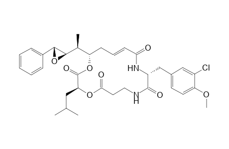 (E)-(3S,10R,16S)-10-(3-Chloro-4-methoxy-benzyl)-3-isobutyl-16-[(S)-1-((2R,3R)-3-phenyl-oxiranyl)-ethyl]-1,4-dioxa-8,11-diaza-cyclohexadec-13-ene-2,5,9,12-tetraone