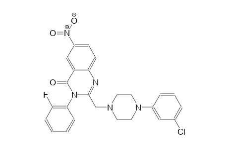 4(3H)-quinazolinone, 2-[[4-(3-chlorophenyl)-1-piperazinyl]methyl]-3-(2-fluorophenyl)-6-nitro-