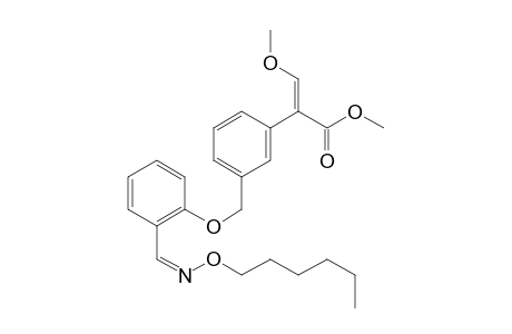 Benzeneacetic acid, 3-[[2-[[(hexyloxy)imino]methyl]phenoxy]methyl]-alpha-(methoxymethylene)-, methyl ester