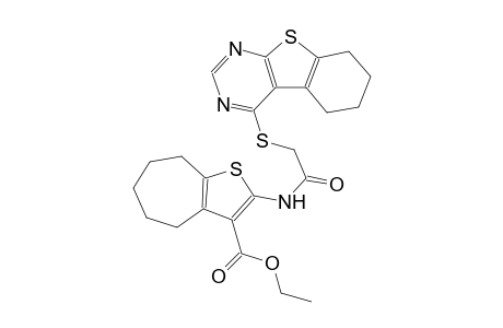 4H-cyclohepta[b]thiophene-3-carboxylic acid, 5,6,7,8-tetrahydro-2-[[[(5,6,7,8-tetrahydrobenzo[4,5]thieno[2,3-d]pyrimidin-4-yl)thio]acetyl]amino]-, ethyl ester