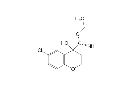 6-chloro-4-hydroxy-4-chromancarboximidic acid, ethyl ester
