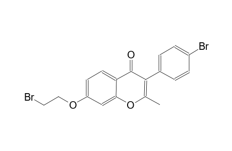 4H-1-benzopyran-4-one, 7-(2-bromoethoxy)-3-(4-bromophenyl)-2-methyl-