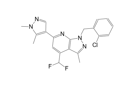 1H-pyrazolo[3,4-b]pyridine, 1-[(2-chlorophenyl)methyl]-4-(difluoromethyl)-6-(1,5-dimethyl-1H-pyrazol-4-yl)-3-methyl-