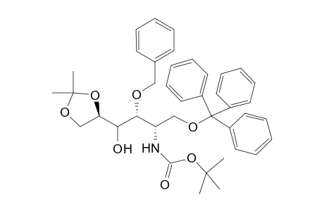 3-O-Benzyl-2-t-butyloxycarbonylamino-2-deoxy-5,6-O-isopropylidene-1-O-triphenylmethyl-D-glalacitol