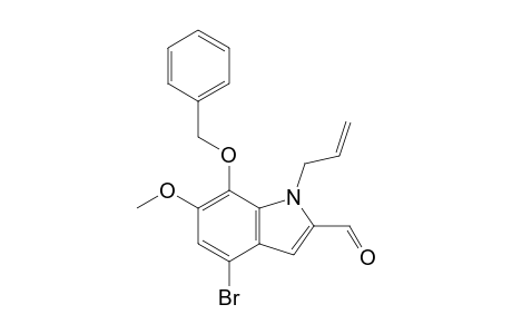 1H-Indole-2-carboxaldehyde, 4-bromo-6-methoxy-7-(phenylmethoxy)-1-(2-propenyl)-