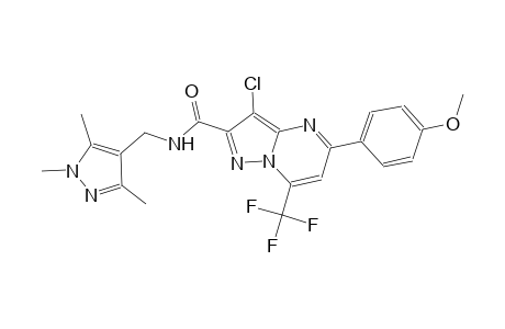 3-chloro-5-(4-methoxyphenyl)-7-(trifluoromethyl)-N-[(1,3,5-trimethyl-1H-pyrazol-4-yl)methyl]pyrazolo[1,5-a]pyrimidine-2-carboxamide