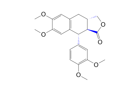 trans-1,2-trans-2,3,6,7-DIMETHOXY-1-(3,4-DIMETHOXYPHENYL)-3-(HYDROXYMETHYL)-1,2,3,4-TETRAHYDRO-2-NAPHTHOIC ACID, gamma-LACTONE