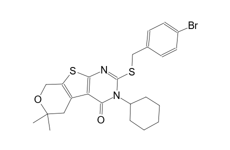 4H-pyrano[4',3':4,5]thieno[2,3-d]pyrimidin-4-one, 2-[[(4-bromophenyl)methyl]thio]-3-cyclohexyl-3,5,6,8-tetrahydro-6,6-dimethyl-