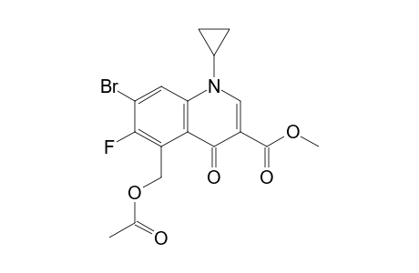 5-(acetoxymethyl)-7-bromo-1-cyclopropyl-6-fluoro-4-keto-quinoline-3-carboxylic acid methyl ester