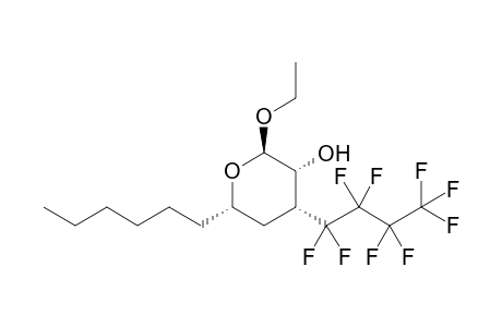 (2R*,3R*,4R*,6S*)-2-Ethoxy-6-hexyl-4-(perfluorobutyl)-tetrahydropyran-3-ol