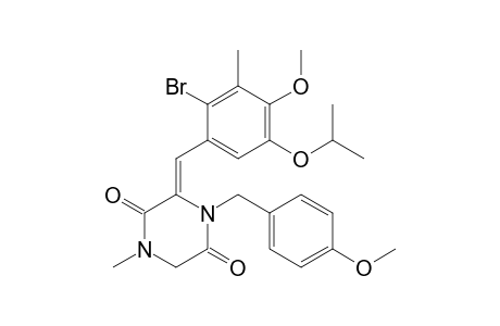 (3Z)-3-(2-bromo-5-isopropoxy-4-methoxy-3-methyl-benzylidene)-1-methyl-4-p-anisyl-piperazine-2,5-quinone