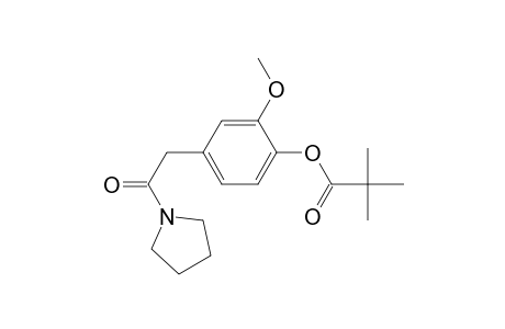 Propanoic acid, 2,2-dimethyl-, 2-methoxy-4-[2-oxo-2-(1-pyrrolidinyl)ethyl]phenyl ester