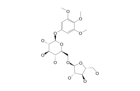 RHYNCOSIDE-C;1-O-[ALPHA-L-ARABINOFURANOSYL-(1->6)-BETA-D-GLUCOPYRANOSYL]-3,4,5-TRIMETHOXYPHENOL