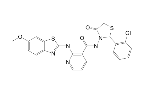 2-[N-(6-METHOXYBENZOTHIAZOLYL)-AMINO]-PYRIDINE-3-[2-(2-CHLOROPHENYL)]-CARBOXAMIDO-1,3-THIAZOLIDIN-4-ONE